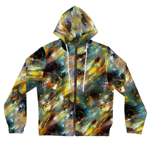Brushwork Blaze on a Women's Full-Zip Hoodie