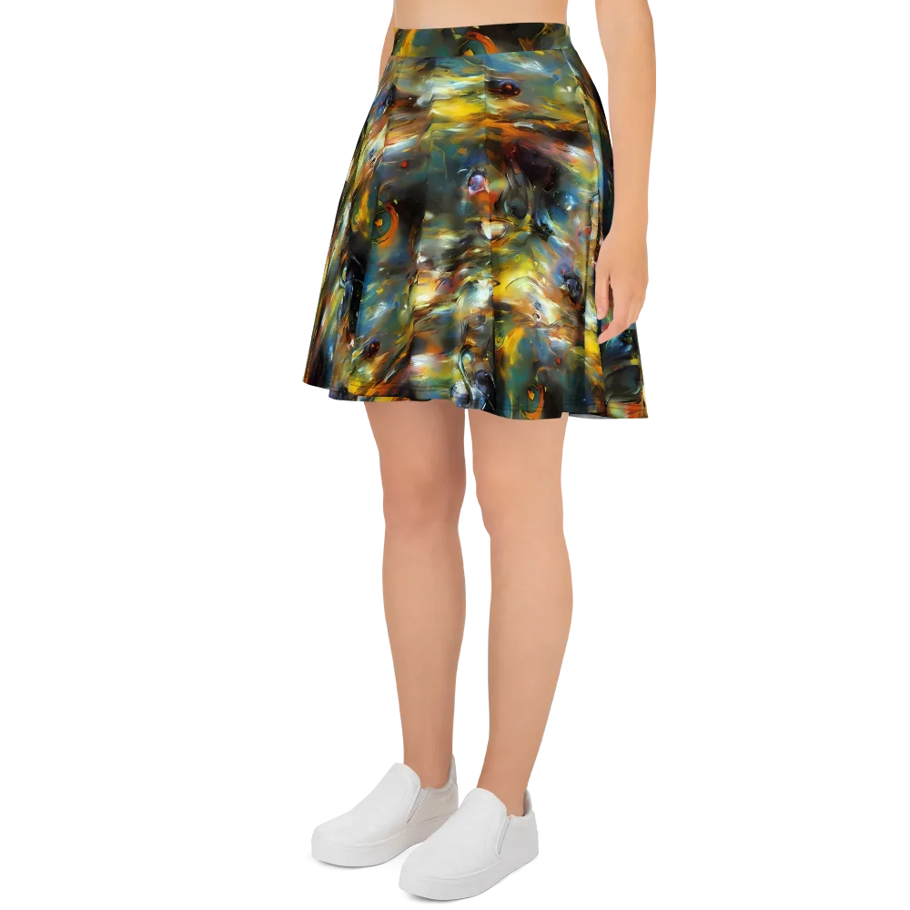 Brushwork Blaze on Skater Skirt — Left