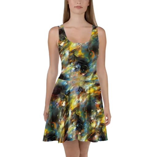 Brushwork Blaze on a Skater Dress
