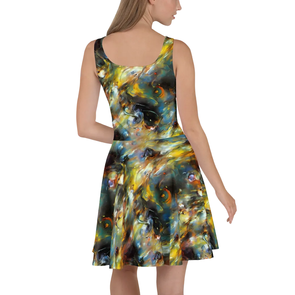 Brushwork Blaze on Skater Dress — Back