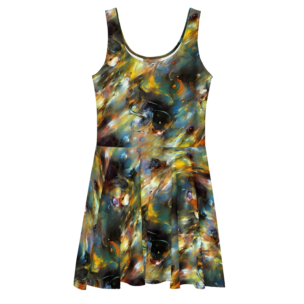 Brushwork Blaze on Skater Dress — Front