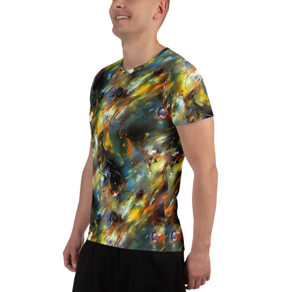 Brushwork Blaze on Men's Athletic T-Shirt — Left