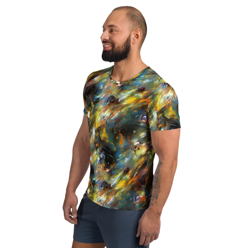 Brushwork Blaze on Men's Athletic T-Shirt — Left