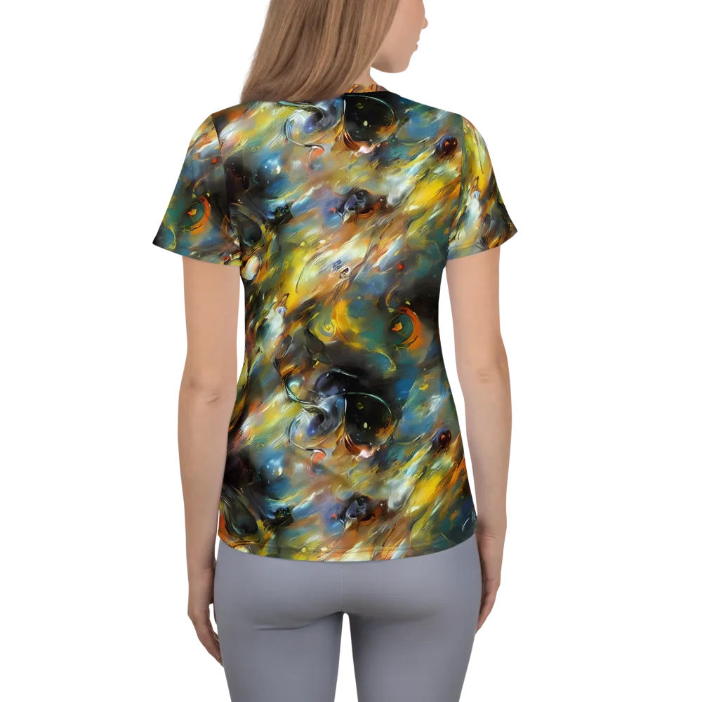 Brushwork Blaze on Women's Athletic T-Shirt — Back