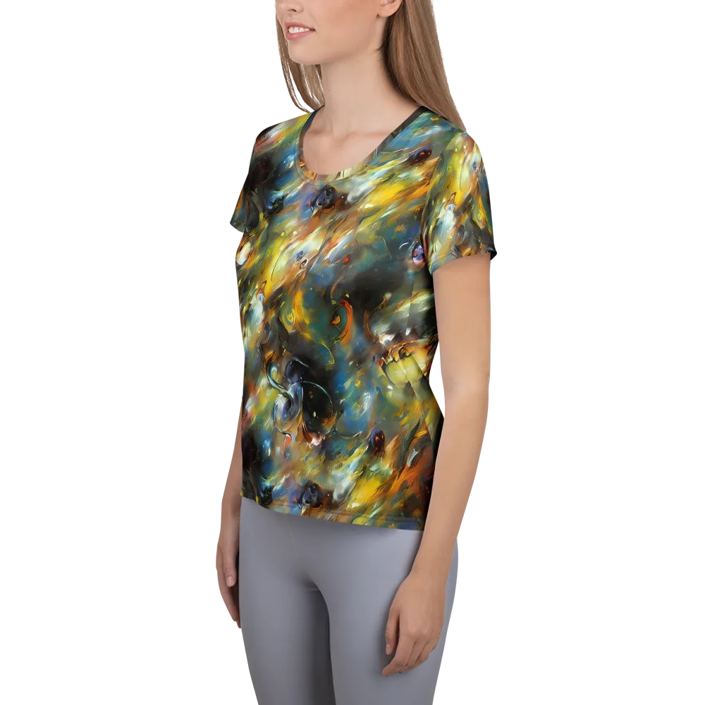 Brushwork Blaze on Women's Athletic T-Shirt — Left