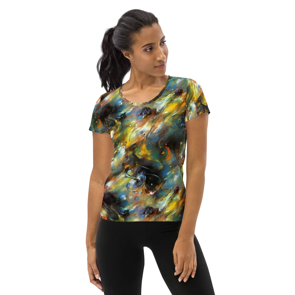 Brushwork Blaze on Women's Athletic T-Shirt — Front