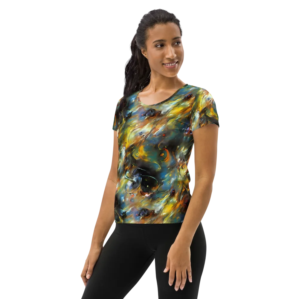 Brushwork Blaze on Women's Athletic T-Shirt — Left