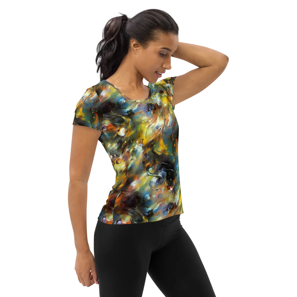 Brushwork Blaze on Women's Athletic T-Shirt — Right