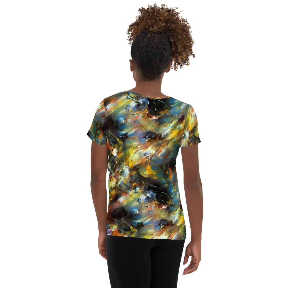 Brushwork Blaze on Women's Athletic T-Shirt — Back