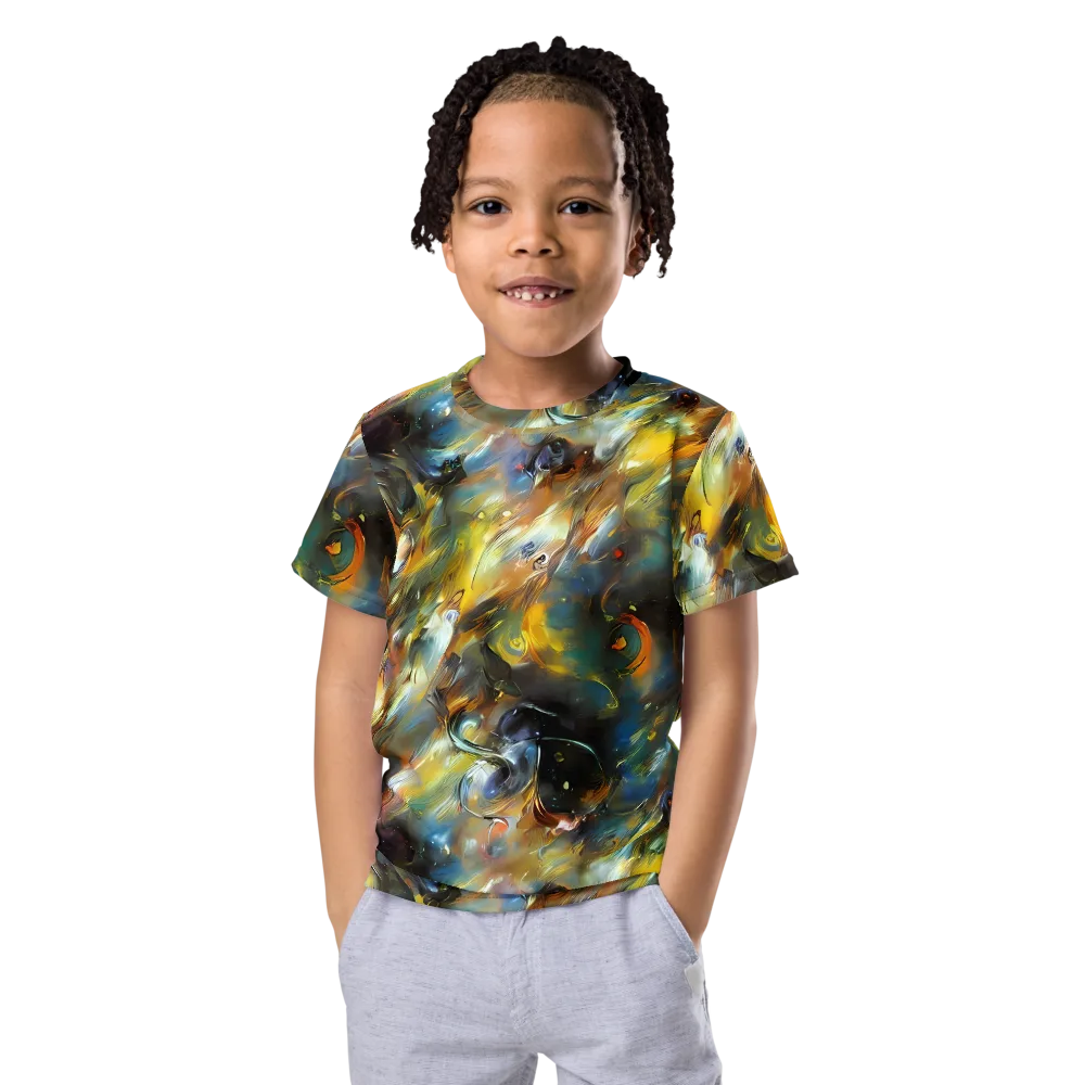 Brushwork Blaze on Kids Crew Neck T-Shirt — Front