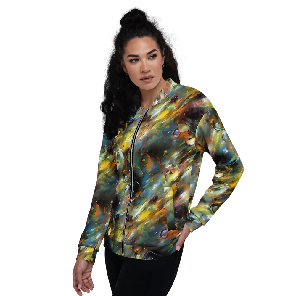 Brushwork Blaze on Bomber Jacket — Left