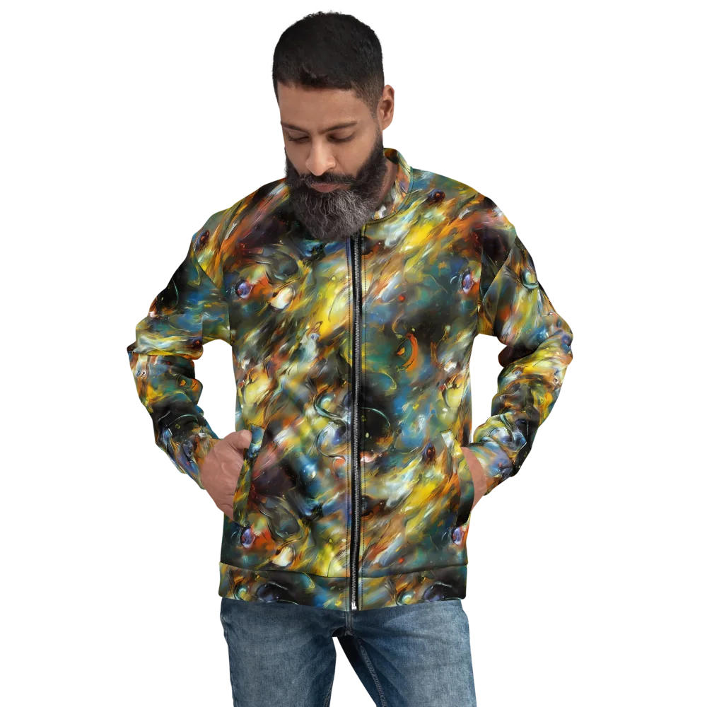 Brushwork Blaze on Bomber Jacket — Front