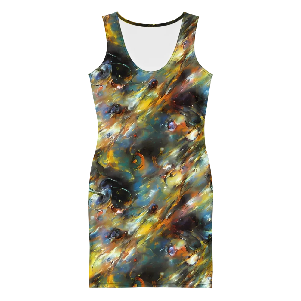 Brushwork Blaze on Bodycon Dress — Front