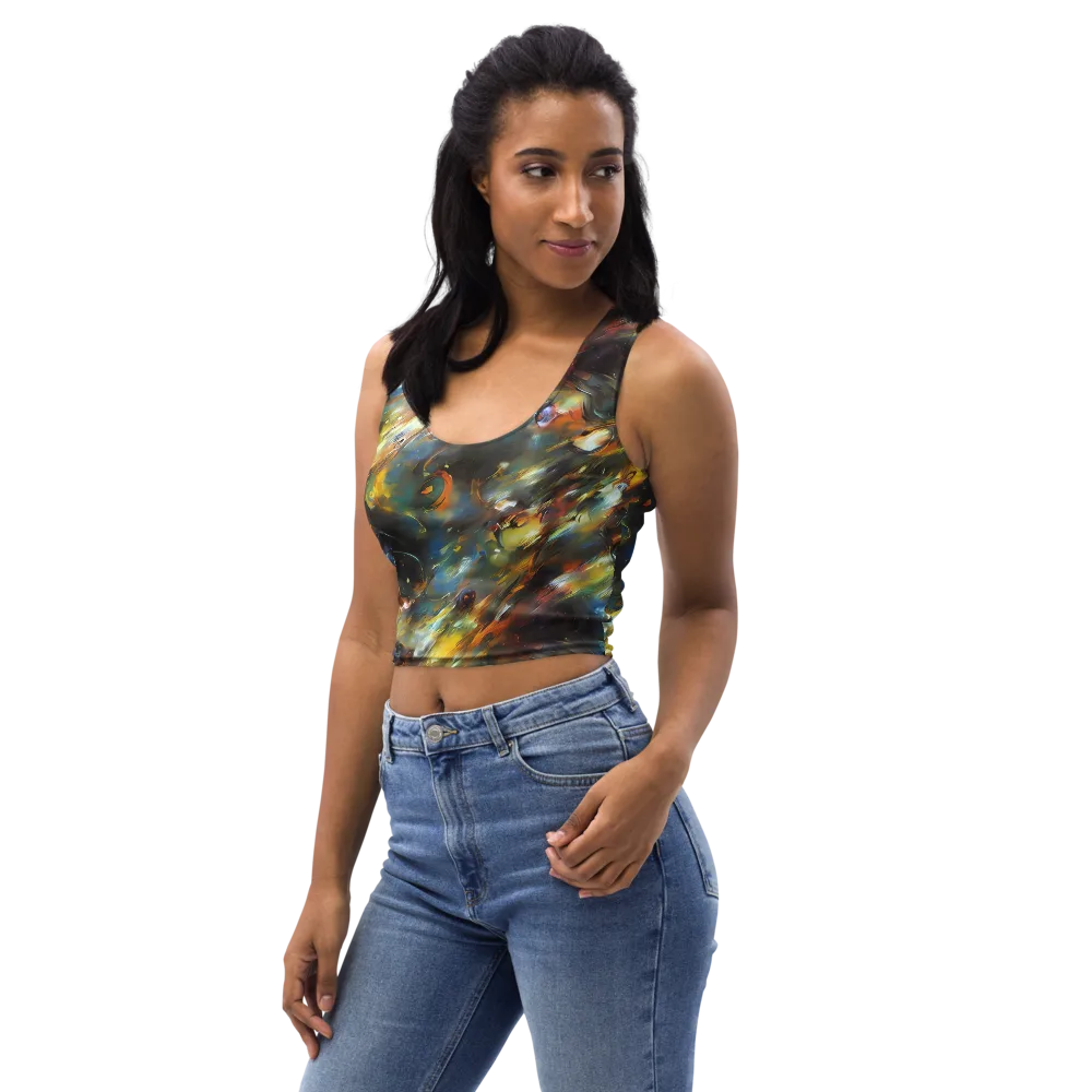 Brushwork Blaze on Crop Top — Left Front