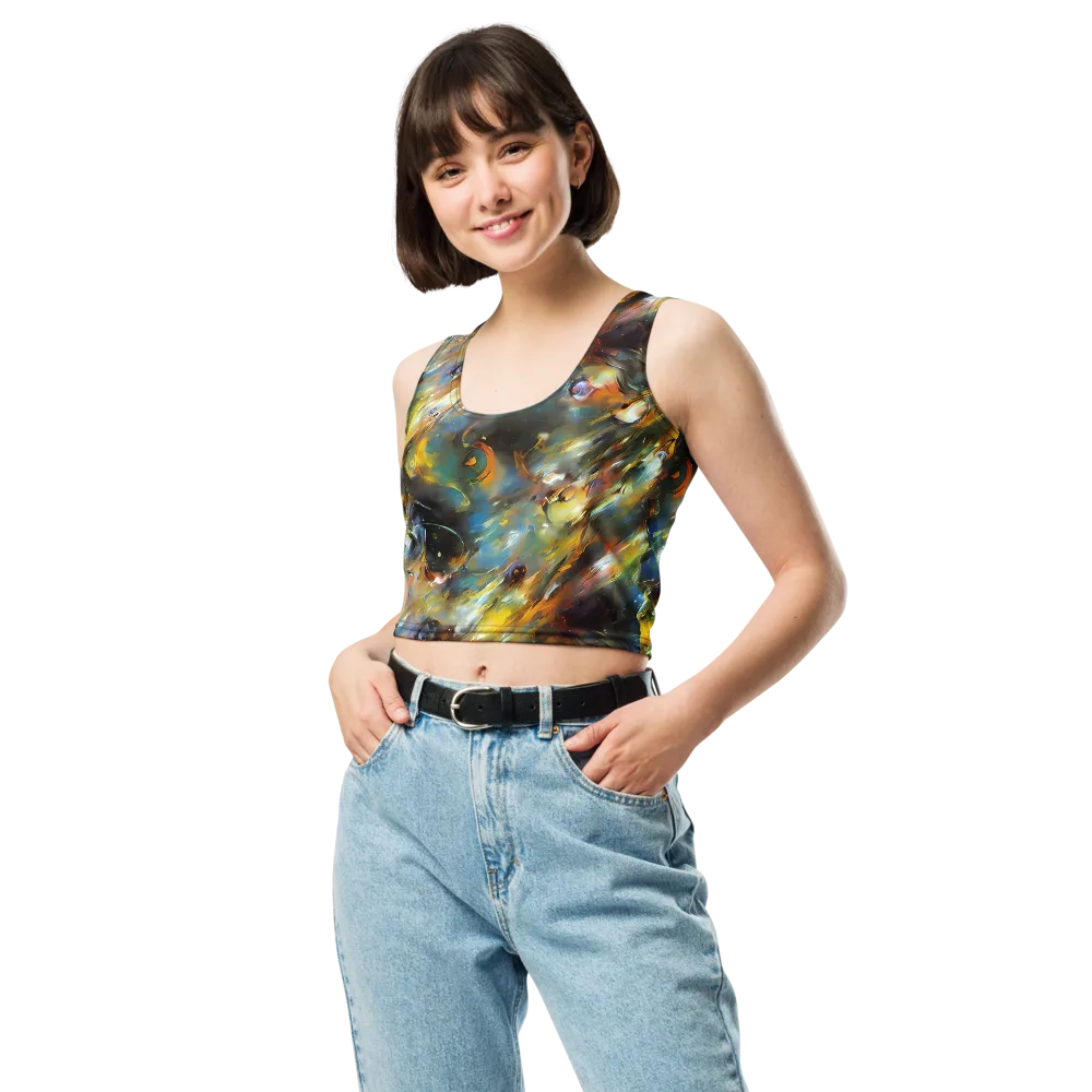 Brushwork Blaze on Crop Top — Front