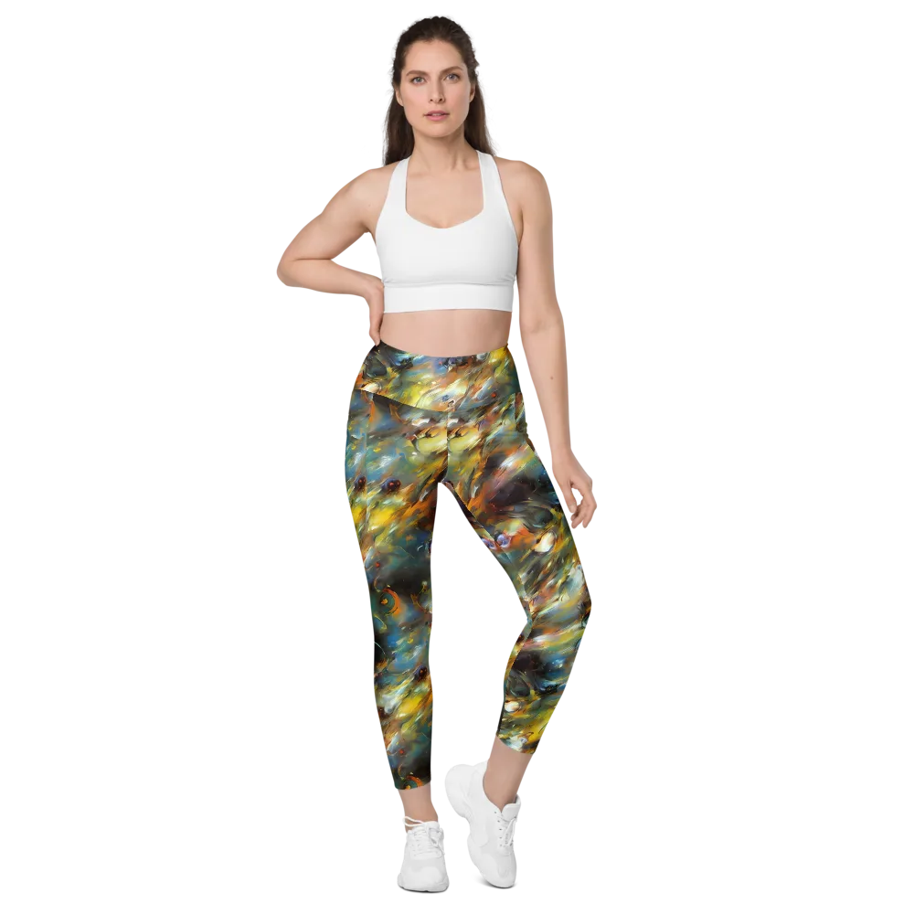 Brushwork Blaze on Leggings with Pockets — Front