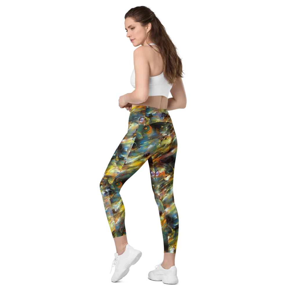 Brushwork Blaze on Leggings with Pockets — Left Back