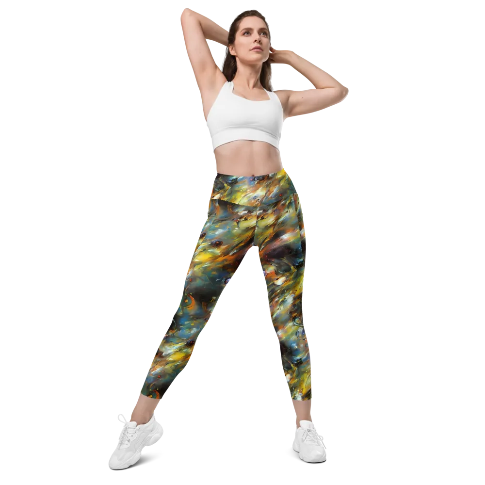 Brushwork Blaze on Leggings with Pockets — Front
