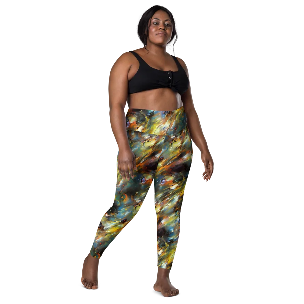 Brushwork Blaze on Leggings with Pockets — Front