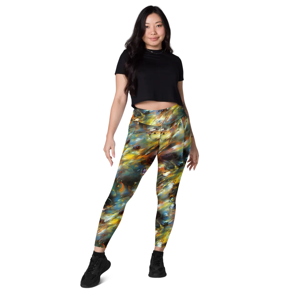 Brushwork Blaze on Leggings with Pockets — Front