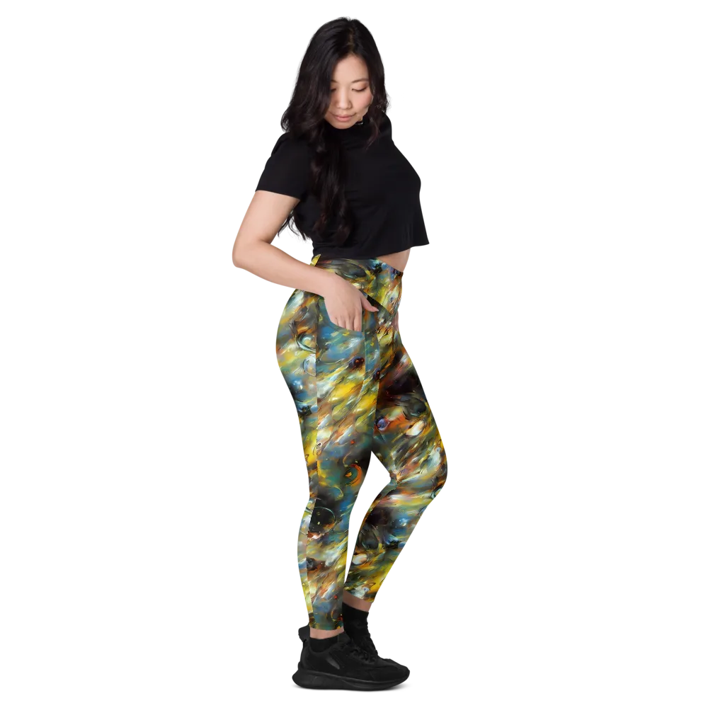 Brushwork Blaze on Leggings with Pockets — Right