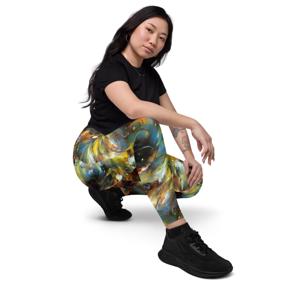 Brushwork Blaze on Leggings with Pockets — Right Front