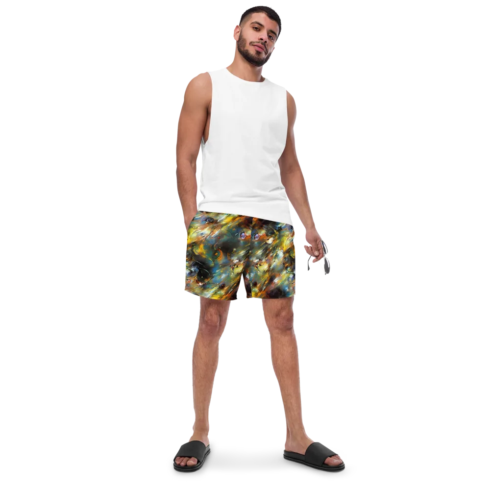 Brushwork Blaze on Swim Trunks — Front