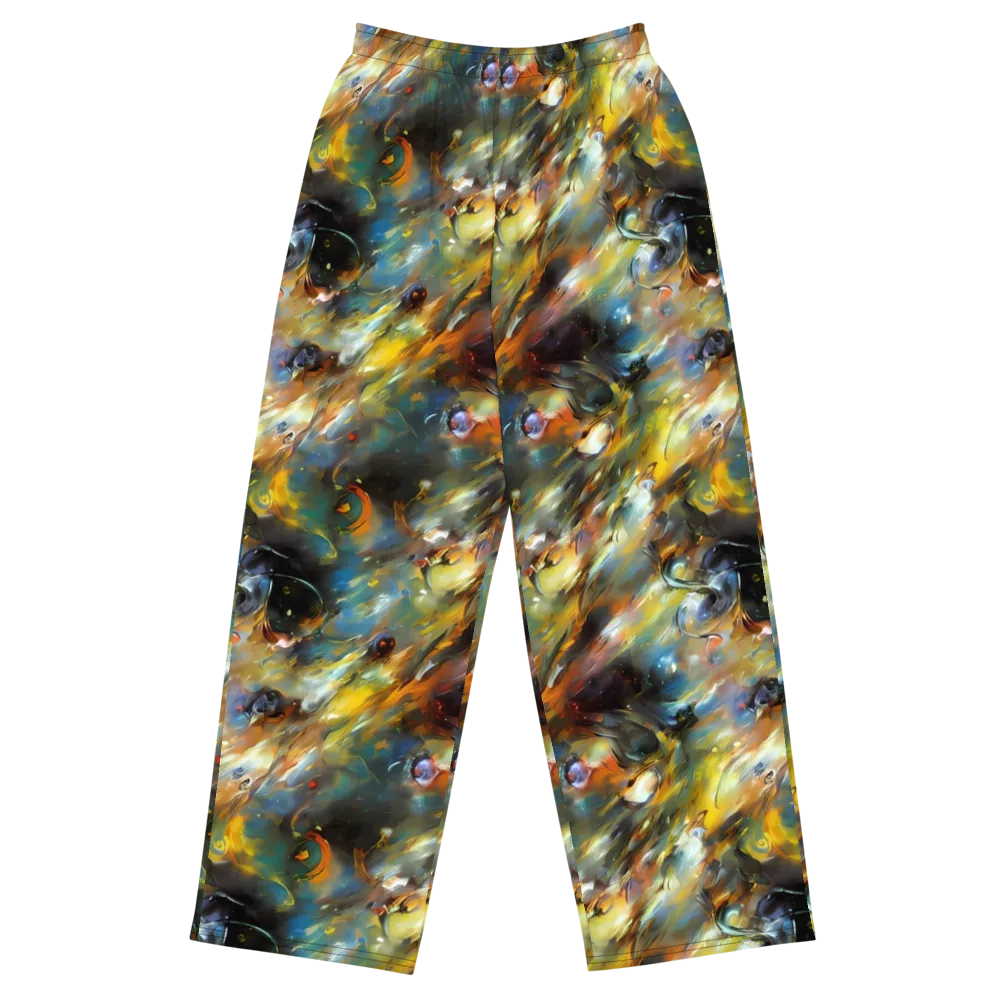 Brushwork Blaze on Wide-Leg Pants — Front