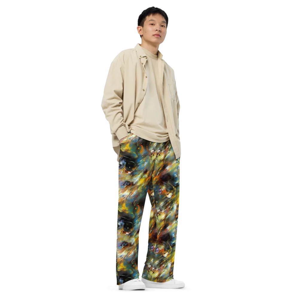 Brushwork Blaze on Wide-Leg Pants — Right Front