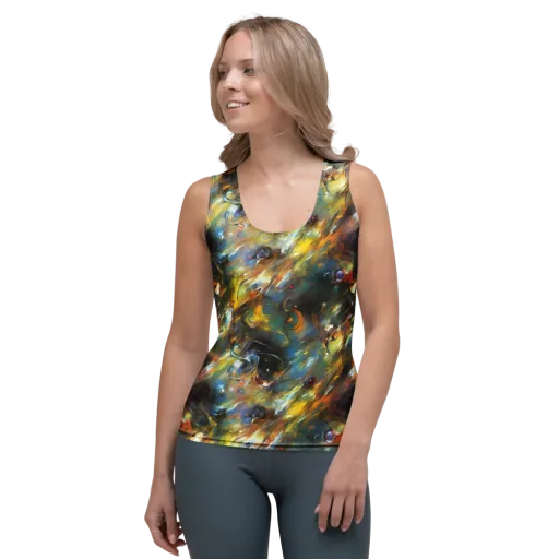 Brushwork Blaze on a Women's Tank Top