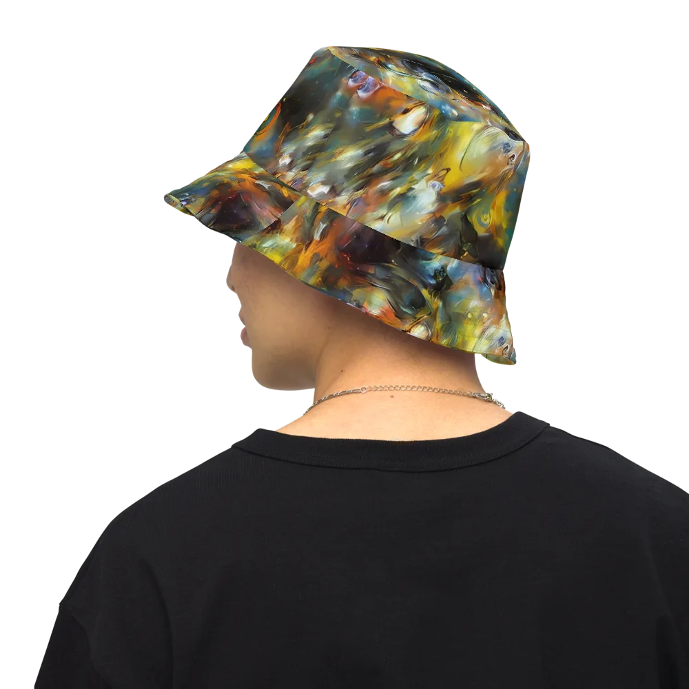 Brushwork Blaze on Reversible Bucket Hat — Back Inside