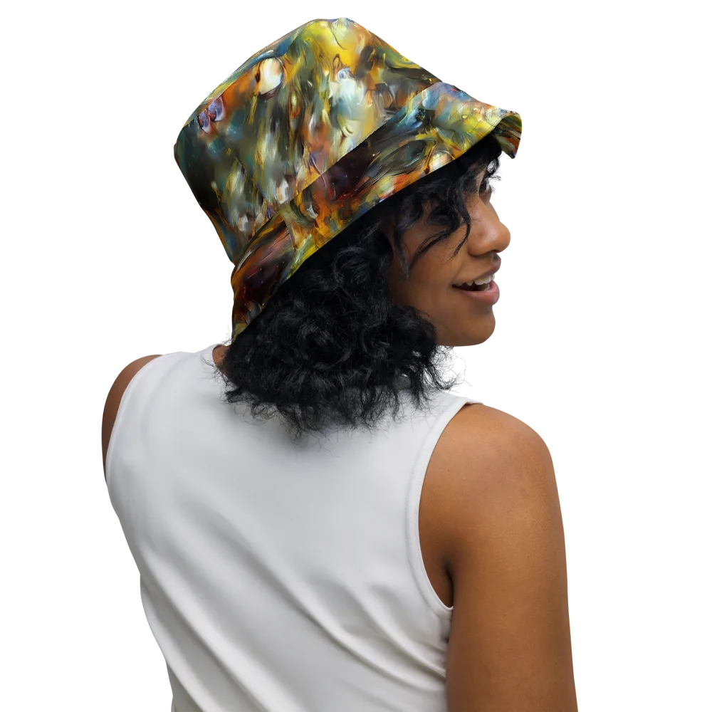 Brushwork Blaze on Reversible Bucket Hat — Right Outside