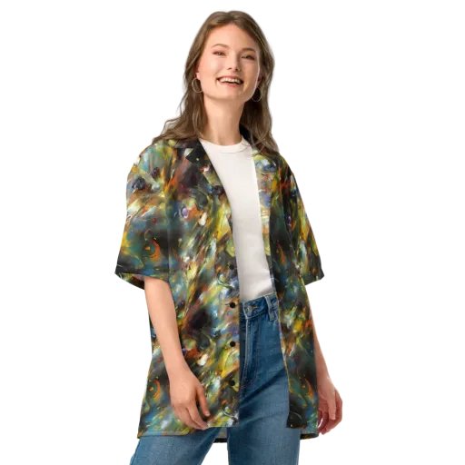 Brushwork Blaze on a Button Shirt