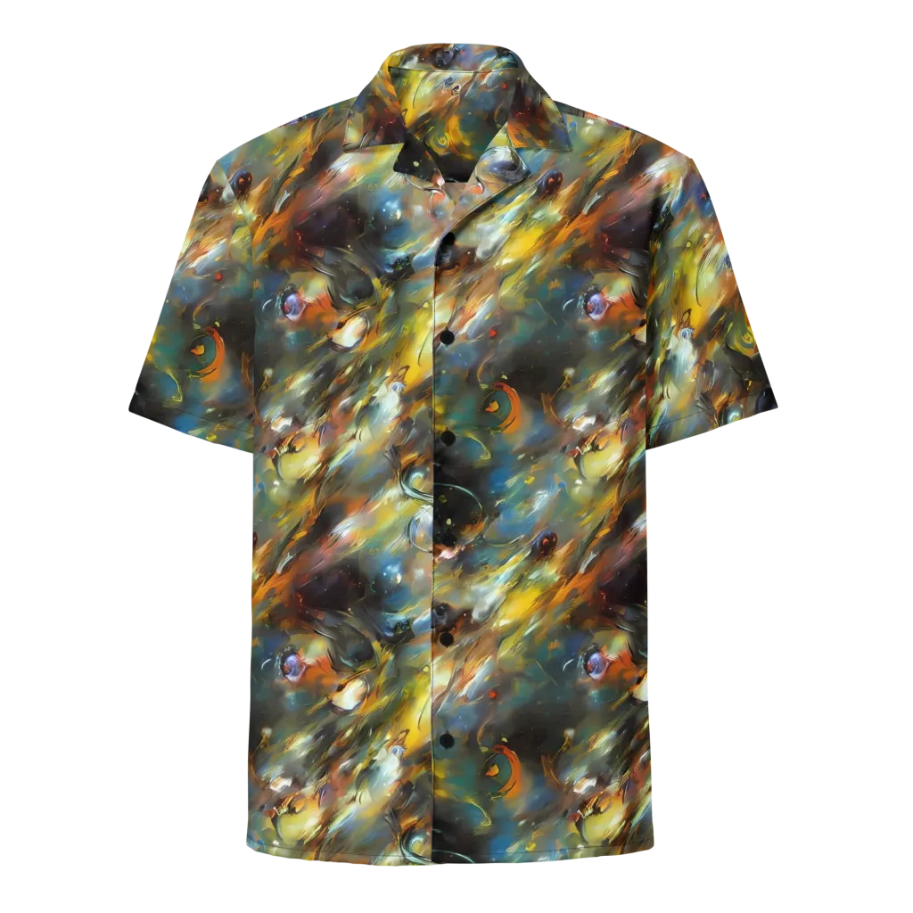 Brushwork Blaze on Button Shirt — Front