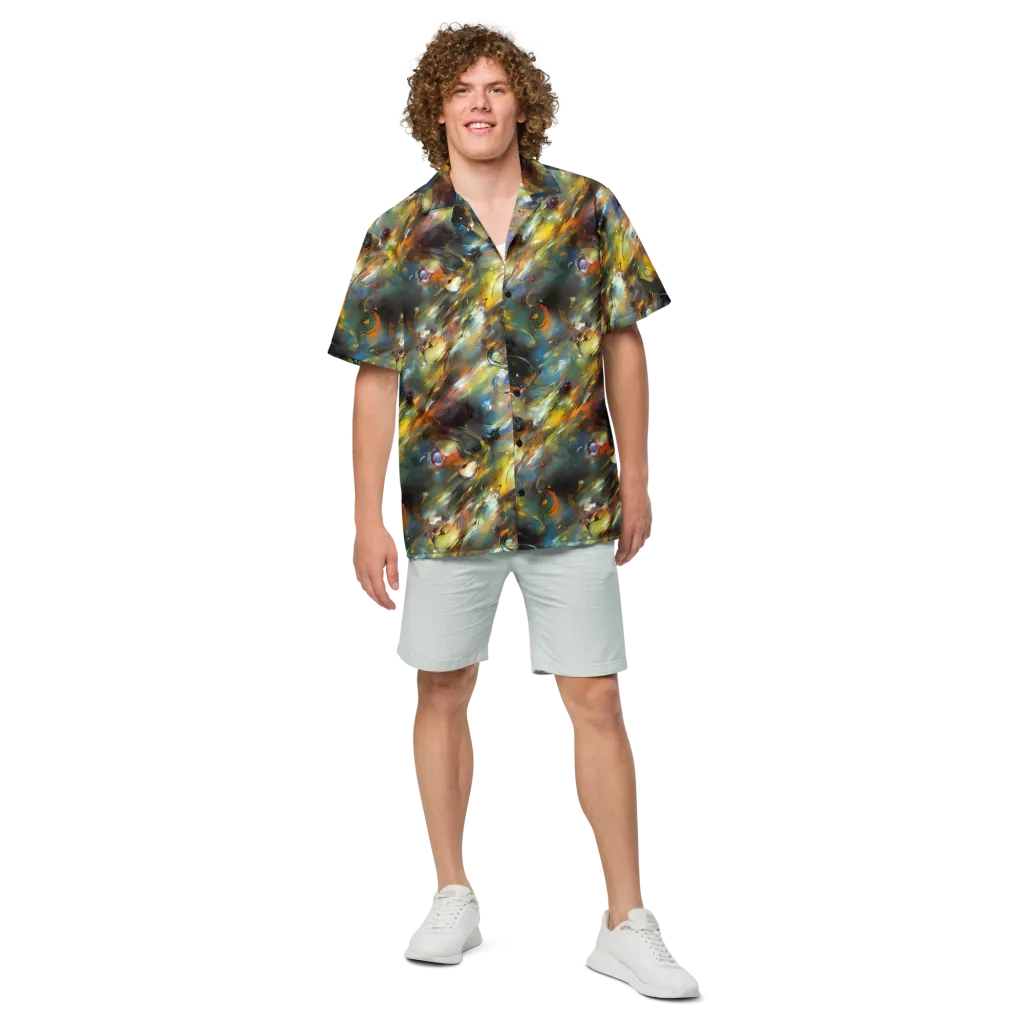 Brushwork Blaze on Button Shirt — Front
