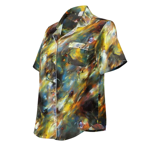 Brushwork Blaze on a Women's Short Sleeve Pajama Top