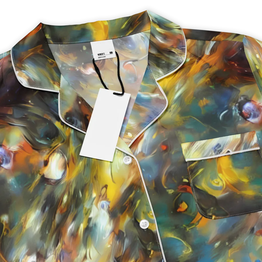 Brushwork Blaze on Women's Short Sleeve Pajama Top — Product details