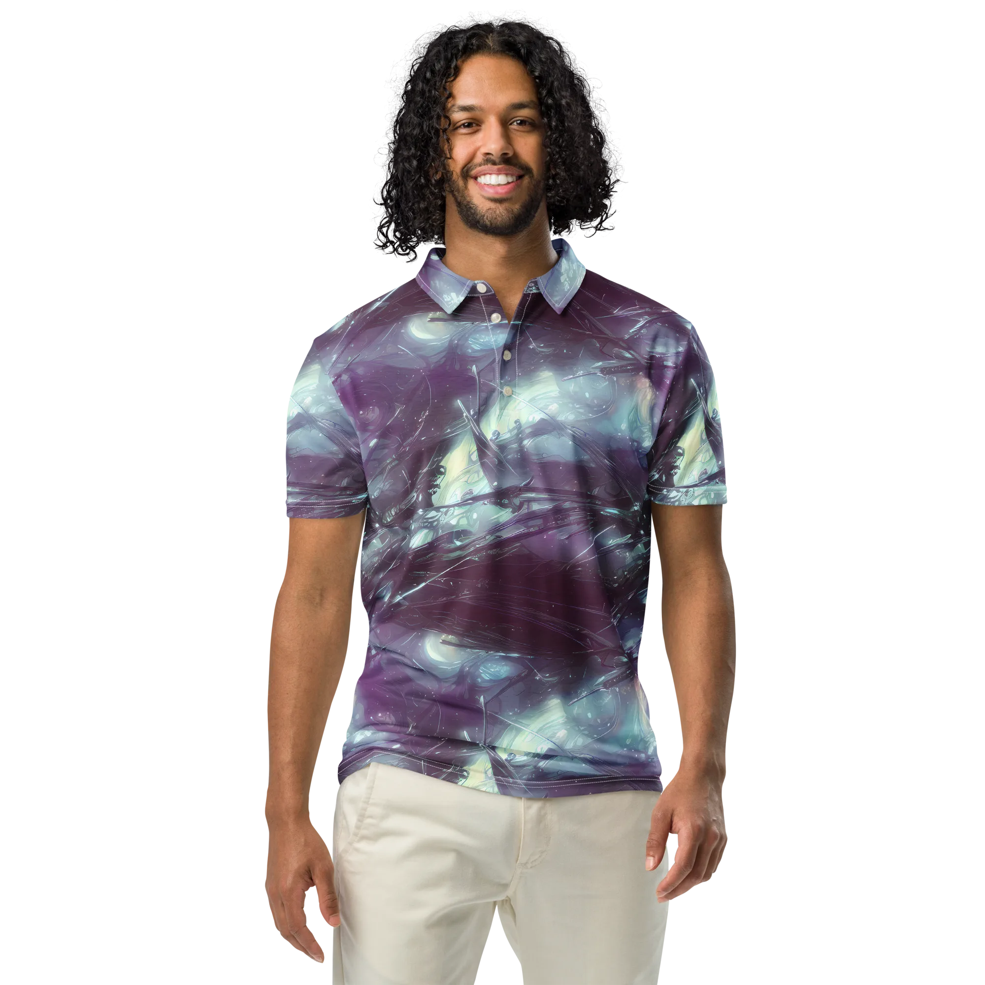 Nihei Shimmer on Men's Slim Fit Polo Shirt — Front