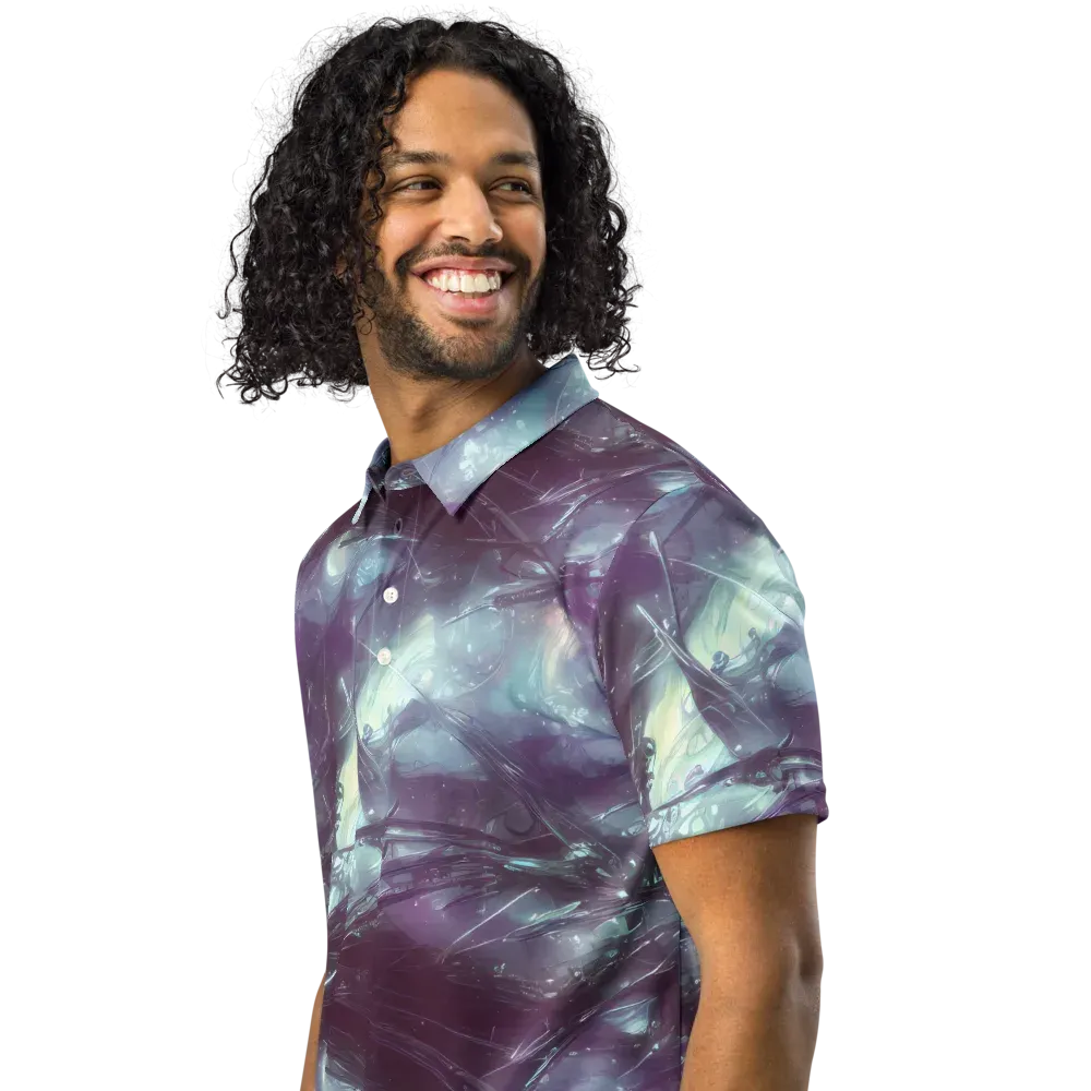 Nihei Shimmer on Men's Slim Fit Polo Shirt — Left Front