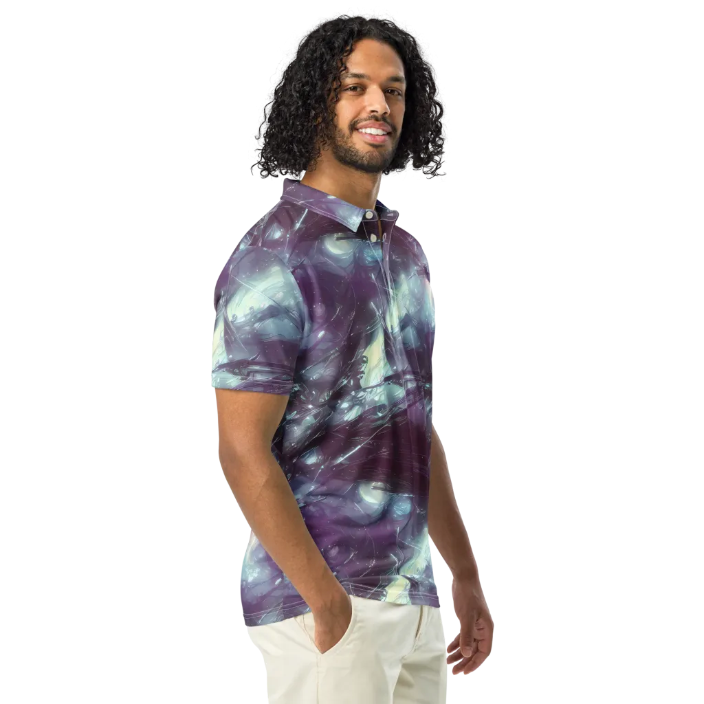 Nihei Shimmer on Men's Slim Fit Polo Shirt — Right Front
