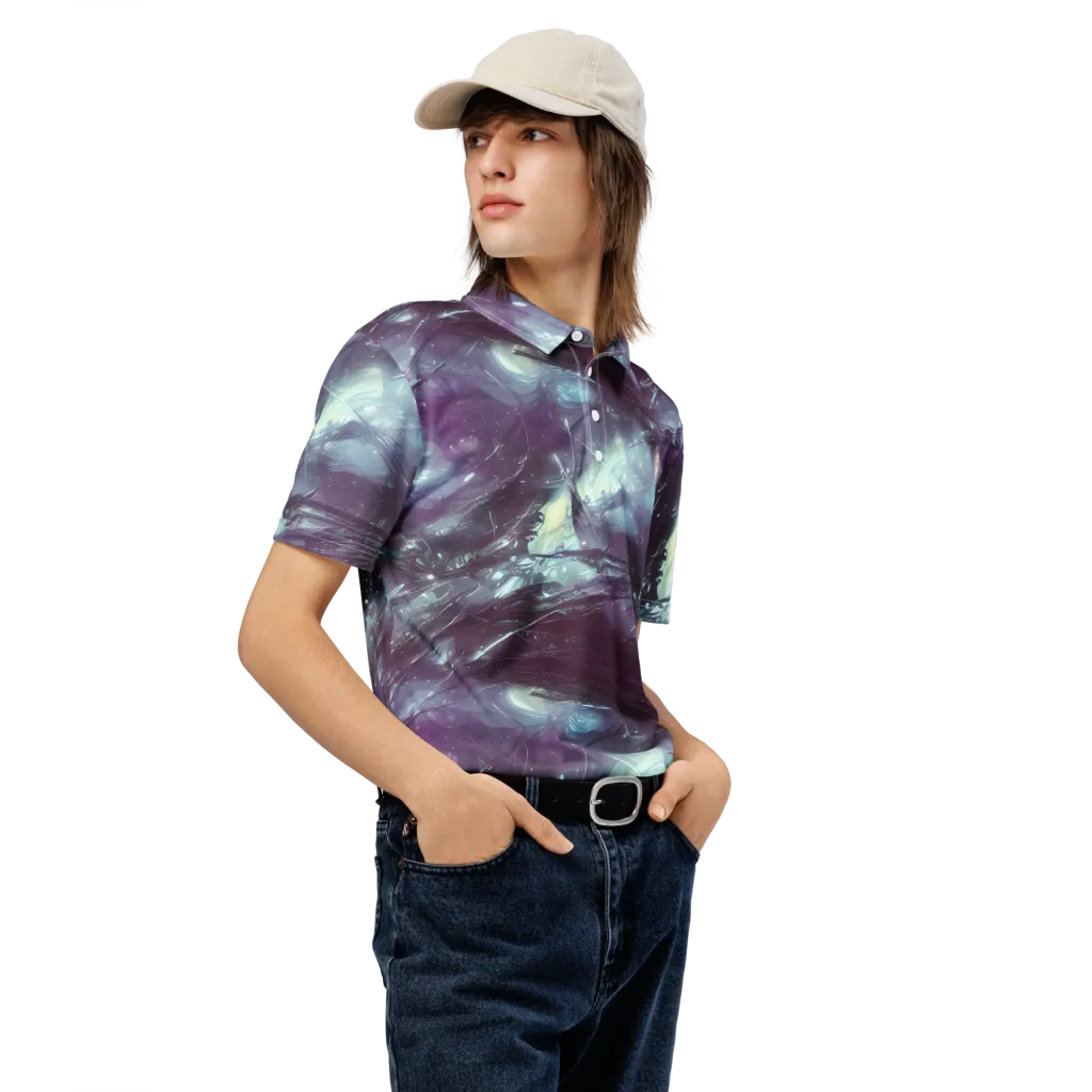 Nihei Shimmer on Men's Slim Fit Polo Shirt — Right Front