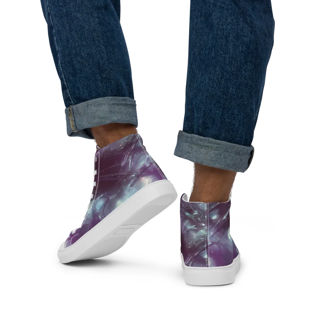 Nihei Shimmer on Men's High Top Canvas Shoes — Back