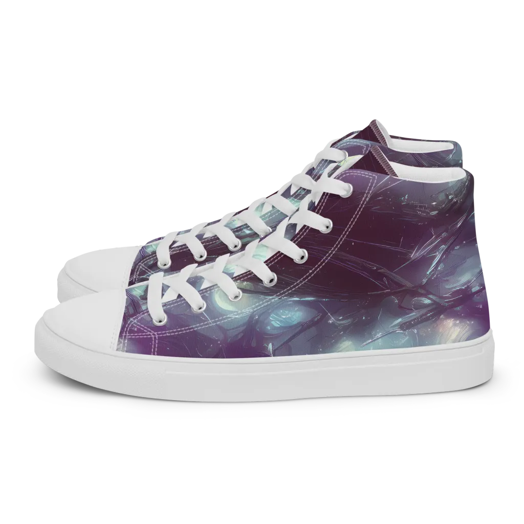 Nihei Shimmer on Women's High Top Canvas Shoes — Left