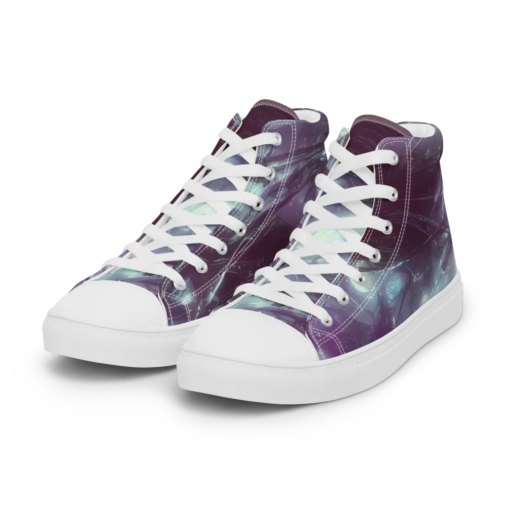 Nihei Shimmer on Women's High Top Canvas Shoes — Left Front