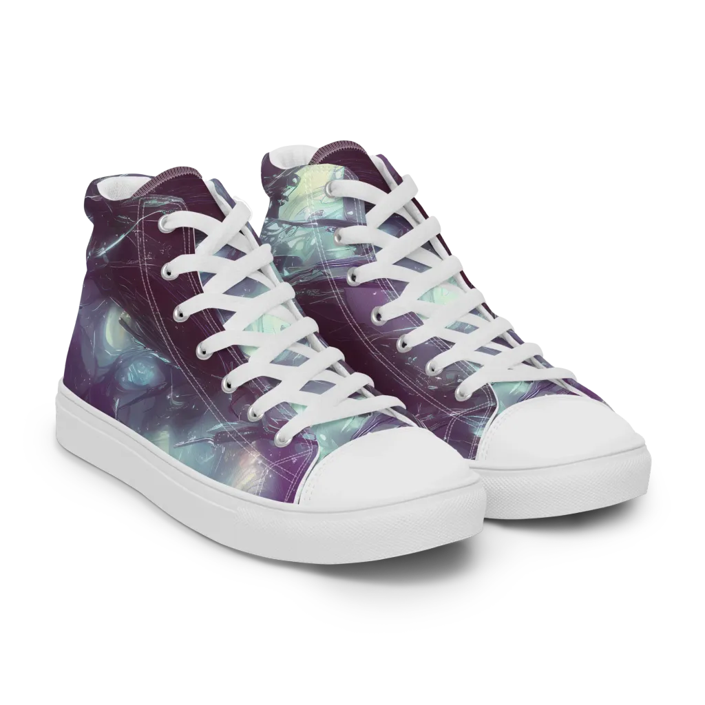 Nihei Shimmer on Women's High Top Canvas Shoes — Right Front
