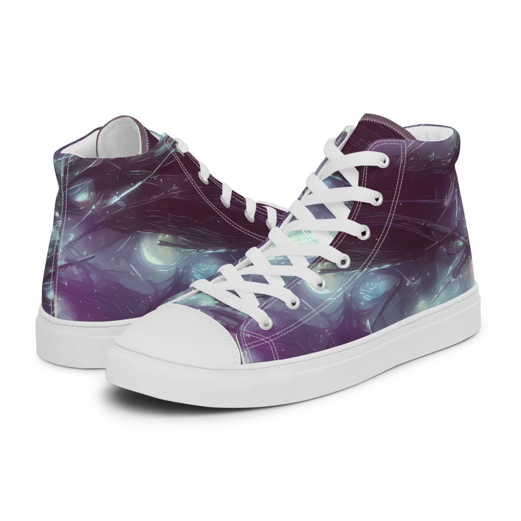 Nihei Shimmer on Women's High Top Canvas Shoes — Left