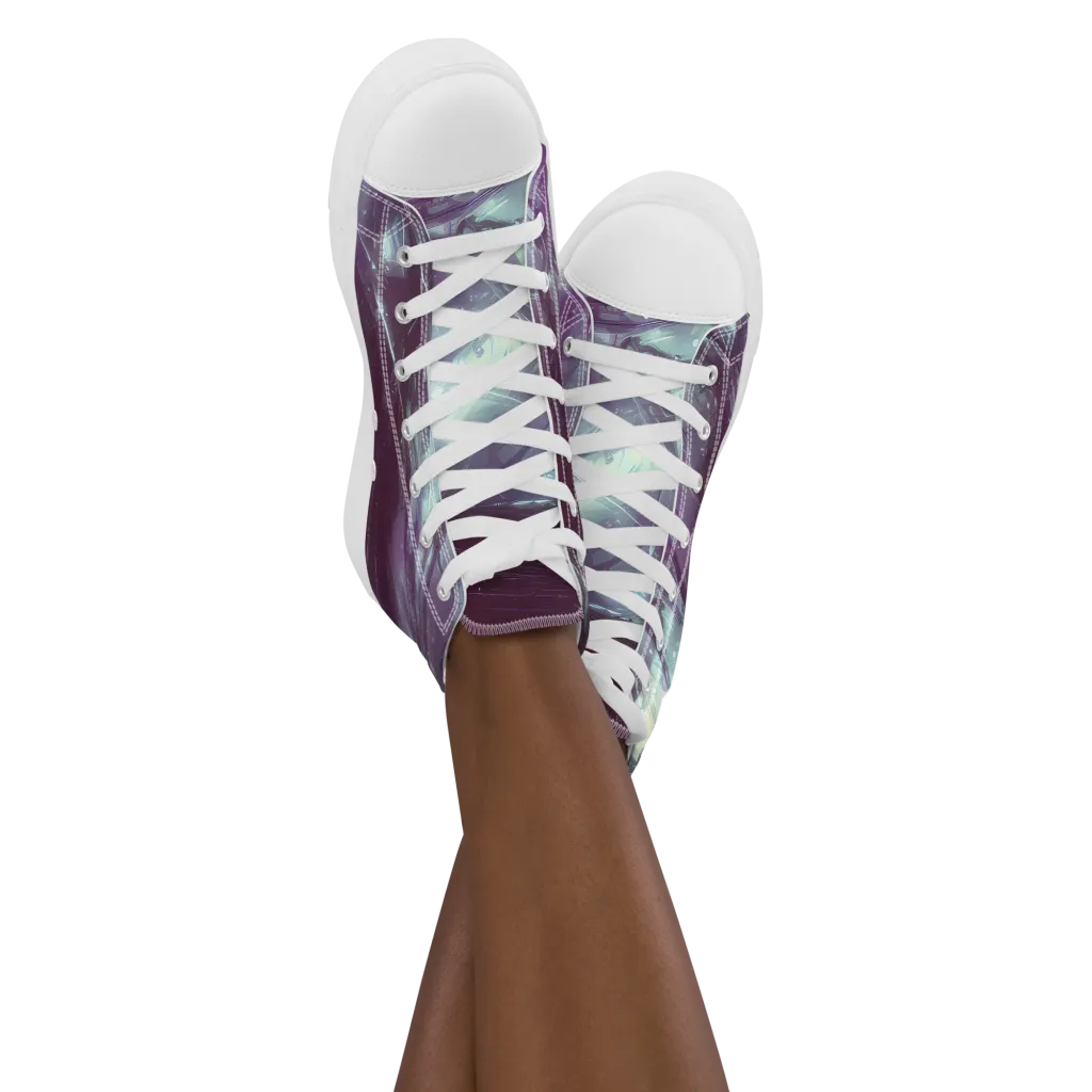 Nihei Shimmer on Women's High Top Canvas Shoes — Front