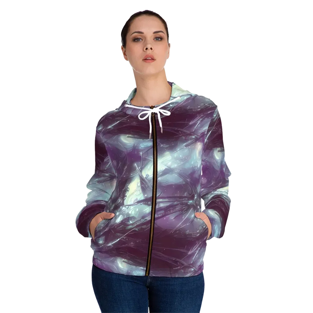 Nihei Shimmer on Women's Full-Zip Hoodie — Front On Person