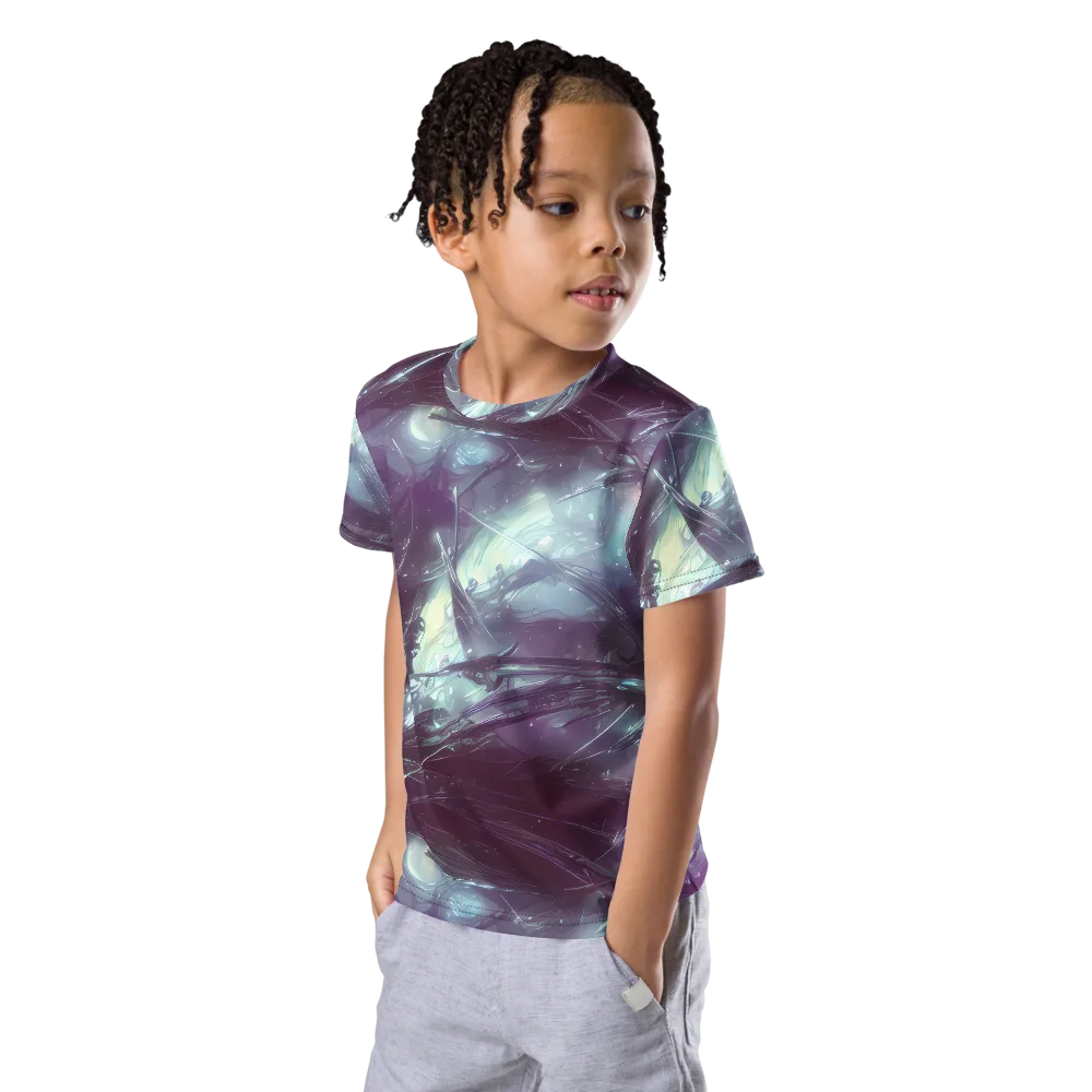 Nihei Shimmer on Kids Crew Neck T-Shirt — Left Front