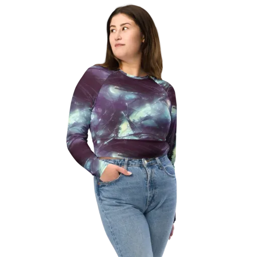 Nihei Shimmer on a Long Sleeve Crop Top